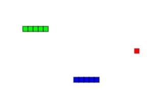 초록색과 파란색의 막대가 있고, 오른쪽에는 빨간색 사각형이 있는 이미지