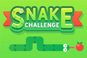 초록색 뱀이 사과를 향해 가는 모습과 Snake Challenge라는 글자가 있는 이미지