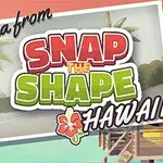 Snap the Shape: Hawaii 텍스트가 있는 하와이 해변 배경의 일러스트 이미지