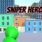 초록색 캐릭터가 도시 배경에서 지붕에 서 있는 인물을 겨냥하고 있다