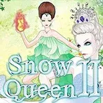 두 여성이 드레스를 입고 있으며, 한 명은 불꽃을 들고 있고, 다른 한 명은 왕관을 쓰고 있음