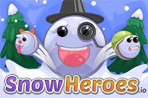 큰 눈사람 얼굴이 모자를 쓰고 단안경을 착용한 채 두 개의 작은 눈사람과 함께 웃고 있으며, 뒤에는 눈 덮인 나무들이 있습니다