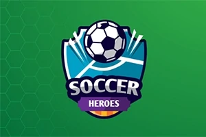 녹색 배경 위에 축구공과 SOCCER HEROES라는 글자가 있는 로고 이미지