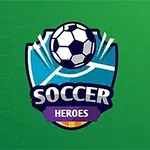 녹색 배경 위에 축구공과 SOCCER HEROES라는 글자가 있는 로고 이미지