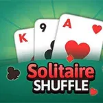 초록색 배경에 K, 9, A 카드와 Solitaire Shuffle 텍스트가 있는 이미지