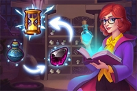 모든 항아리, 크리스탈, 버섯, 그리고 다른 마법 재료가 섞여버렸어요!