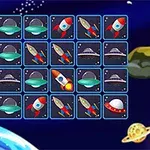 우주를 배경으로 로켓과 UFO 이미지를 포함한 5x5 카드 배열