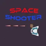 우주 배경에 두 대의 우주선과 SPACE SHOOTER라는 글자가 있는 이미지