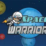 우주 전사를 주제로 한 캐릭터가 우주 배경의 행성들 앞을 날아가는 모습