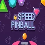 다양한 색상의 보석들과 SPEED PINBALL이라는 텍스트가 중앙에 있는 보라색 배경 이미지