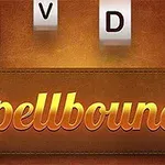 갈색 배경에 떠 있는 큐브 모양의 글자 T, V, D와 하단에 Spellbound라는 단어가 쓰여 있음