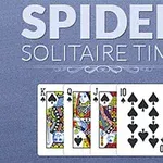 SPIDER SOLITAIRE TIME라는 글자와 함께 K, Q, J, 10 스페이드 카드가 나란히 배치된 이미지