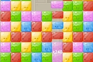 다양한 색상의 웃는 표정이 있는 블록들이 격자 형태로 배열되어 있습니다