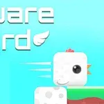 하늘색 배경에 Square Bird라는 텍스트와 하얀색 블록 모양 새가 있는 이미지