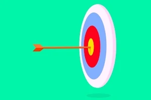 과녁 중앙에 화살이 명중한 이미지