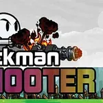 스틱맨이 대포를 쏘고 있는 모습과 Stickman Shooter라는 텍스트가 화면 중앙에 있는 이미지