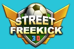 녹색 방패 중앙에 흰색 축구공과 노란색 날개 그리고 STREET FREEKICK 3D 텍스트가 있는 로고