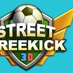 녹색 방패 중앙에 흰색 축구공과 노란색 날개 그리고 STREET FREEKICK 3D 텍스트가 있는 로고