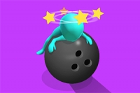 중독성 있는 볼링 게임에서 나무 인형을 쓰러뜨리세요