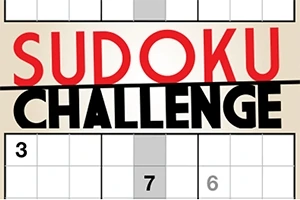붉은색과 검정색 글씨로 SUDOKU CHALLENGE가 적힌 퍼즐 이미지