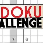 붉은색과 검정색 글씨로 SUDOKU CHALLENGE가 적힌 퍼즐 이미지