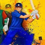 다양한 색상의 유니폼을 입고 방망이를 든 선수들이 생동감 있게 묘사된 이미지