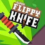 강렬한 녹색 배경 위에 칼과 텍스트 로고가 있는 이미지