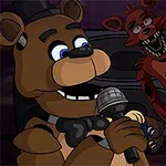 곰과 소년이 각각 마이크를 들고 노래하는 장면이 있으며, 뒤쪽에 여우와 다른 캐릭터들이 나타난다