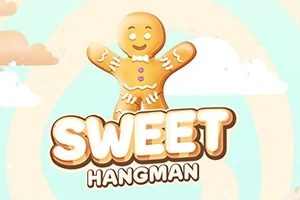 귀여운 진저브레드 쿠키 캐릭터와 SWEET HANGMAN이라는 글자가 포함된 이미지