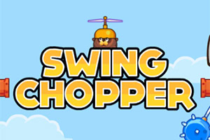 헬멧을 쓴 캐릭터가 하늘을 배경으로 하며, SWING CHOPPER라는 텍스트가 있는 이미지