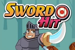 기사처럼 보이는 캐릭터가 큰 검을 든 모습과 Sword Hit라는 글씨가 있는 이미지
