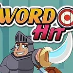 기사처럼 보이는 캐릭터가 큰 검을 든 모습과 Sword Hit라는 글씨가 있는 이미지