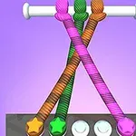 다양한 색상의 줄이 서로 얽혀 있는 이미지