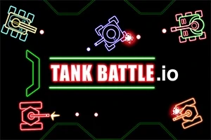 다양한 색상의 네온 스타일 탱크들과 중앙에 TANK BATTLE