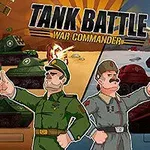 두 명의 군인이 앞에 서 있고, 배경에는 전차들이 교전 중인 장면이 그려져 있으며, 큰 제목이 상단에 위치해 있다