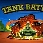 녹색 탱크가 폭발 장면 중앙에 있으며, 위에는 TANK BATTLE이라는 텍스트가 있다