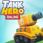 노란색 탱크가 푸른 하늘을 배경으로 중앙에 위치하고 있으며, 좌측 상단에는 Tank Hero Online이라는 문구가 있다