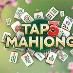 녹색 배경에 여러 개의 마작 패가 배열되어 있으며, 중앙에 TAP 3 MAHJONG이라는 텍스트가 있는 이미지