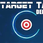 파란 배경 위에 과녁 모양과 TARGET TAP DELUXE라는 텍스트가 있는 이미지