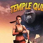 여성 탐험가와 거대한 고릴라가 함께 있는 장면