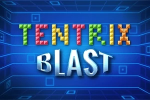 파란 배경에 다양한 색상의 블록 문자로 TENTRIX BLAST라고 쓰여져 있다