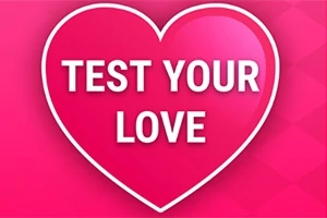 큰 분홍색 하트 안에 TEST YOUR LOVE라는 문구가 적혀 있는 이미지