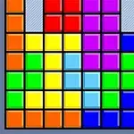 다양한 색상의 사각형 블록들이 겹쳐 쌓여 있는 모습