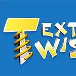 파란 배경 위에 황금색 나선형 기둥과 함께 Text Twist 2라는 텍스트가 쓰여 있음