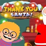 산타클로스와 어린이가 벽난로 앞에 서 있는 크리스마스 장식 이미지