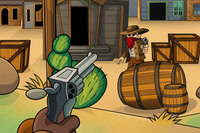 국경 마을의 유일한 보안관으로서 가능한 한 많은 무법자를 처치하세요