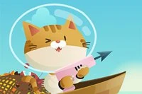 고양이가 되어 작살로 물고기를 잡아라