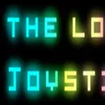 다채로운 빛의 네온 스타일 글씨로 THE LOST JOYSTICK라는 텍스트가 검은 배경 위에 쓰여 있음
