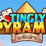 피라미드 그림과 카드가 배경에 있으며, TINGLY PYRAMID라는 글자가 중심에 있는 이미지