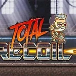 애니메이션 스타일의 캐릭터가 Total Recoil이라는 텍스트 위에 서 있는 이미지